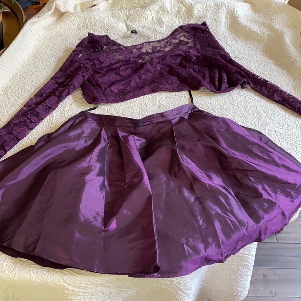 B. Darlin Purple 2 Piece Semi Formal Dress